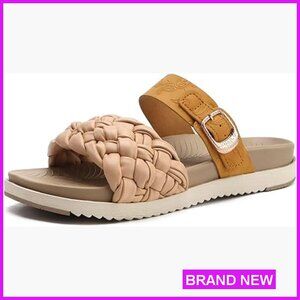 Orthopedic Arch Support Slide Sandals Open Toe Adjustable Strap Fashion Comfort